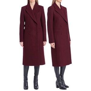 Avec Les Filles Double-Breasted Coat Merlot/Burgundy
